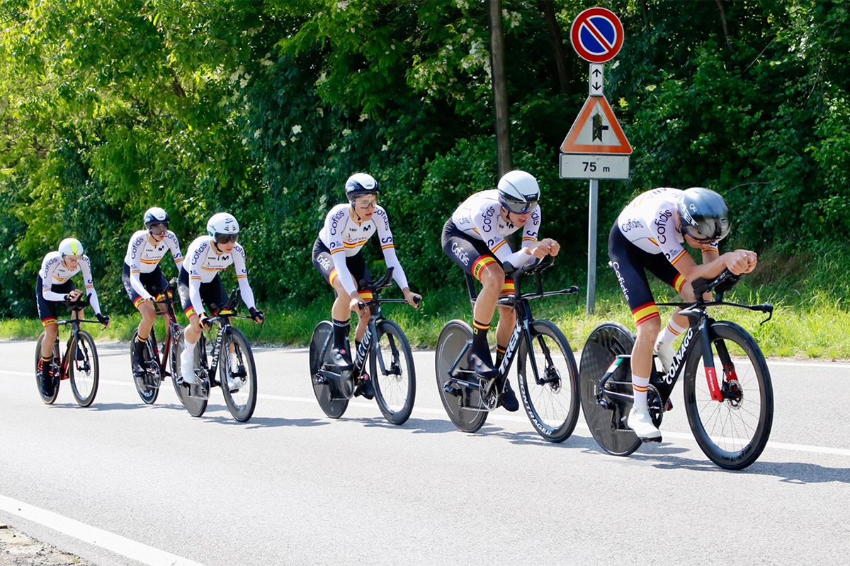 Alla Spagna la cronosquadre di apertura della Nations' Cup Junior a Pieve del Grappa - credit Photobicicailotto