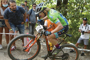 Martino Fruet impegnato sul tracciato di Pergine Valsugana - credit Newspower