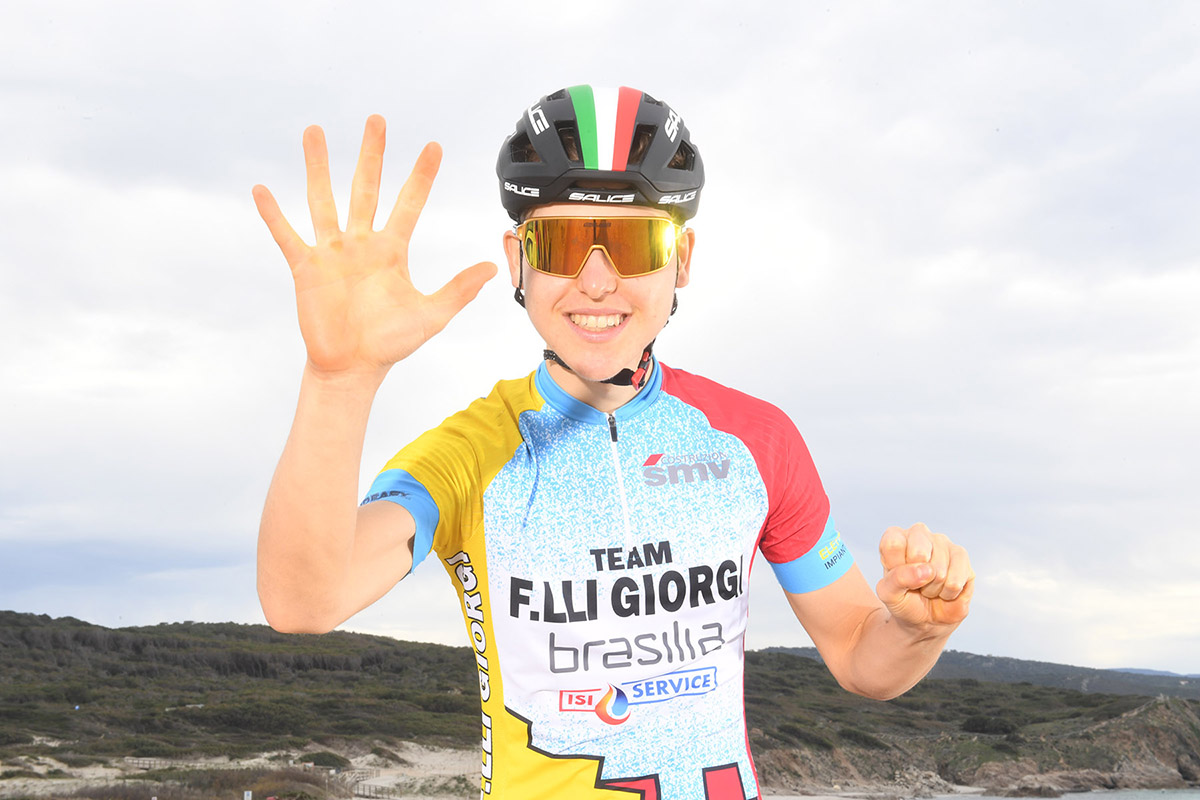 Mattia Stenico (Team Giorgi), vincitore a Nervesa della Battaglia in sella alla mtb - credit Rodella