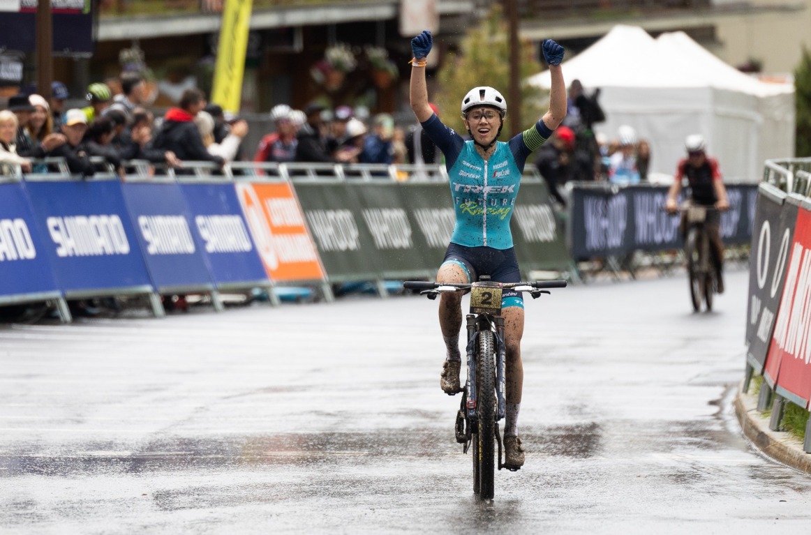 Emilly Johnston vincitrice dello short track a Crans-Montana - credit Michal Cerveny