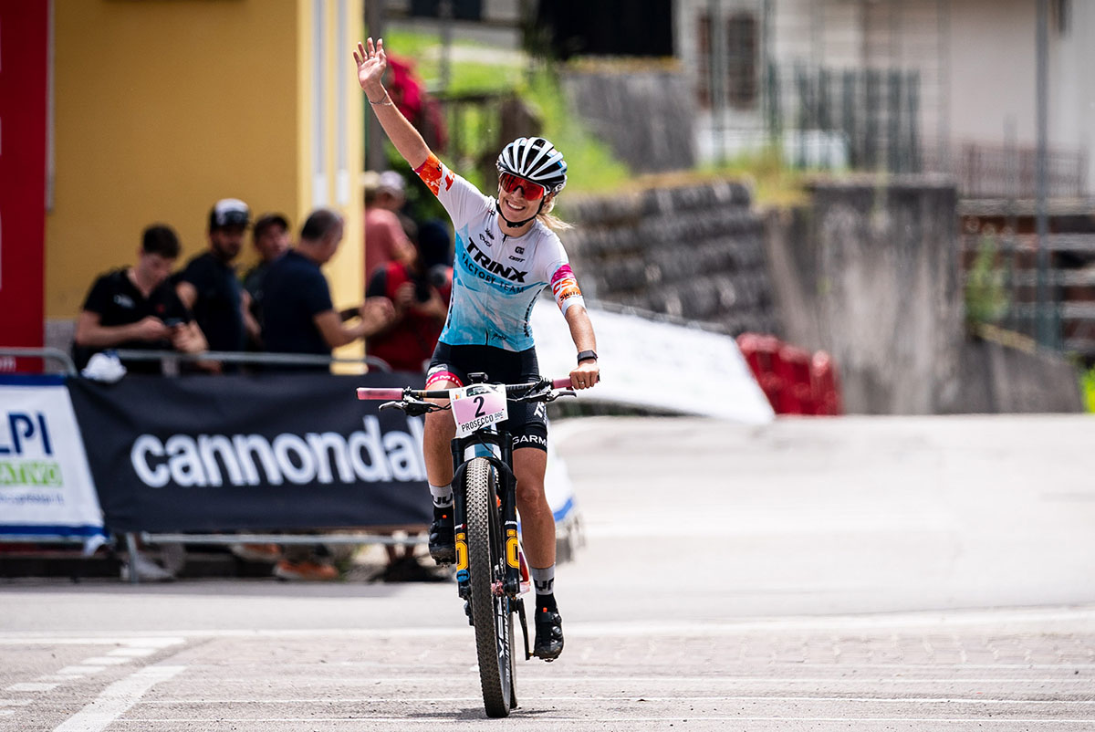 Nicole Pesse al traguardo di Chies d'Alpago - credit Alessio Pederiva