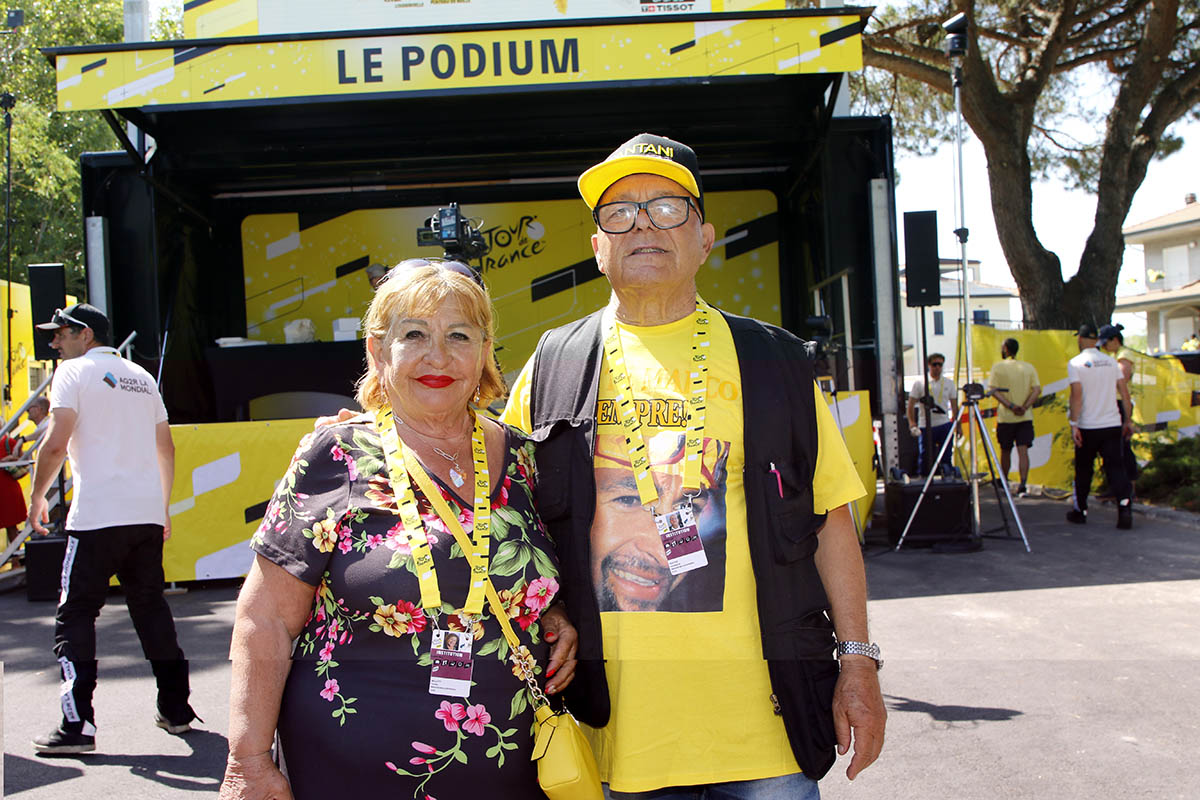 Tonina e Paolo Pantani alla partenza del Tour da Cesenatico - credit Photobicicailotto