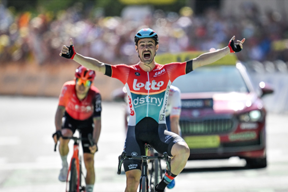 Victor Campenaerts (Lotto Dstny) vince la 18esima tappa del Tour de France - credit Billy Ceusters