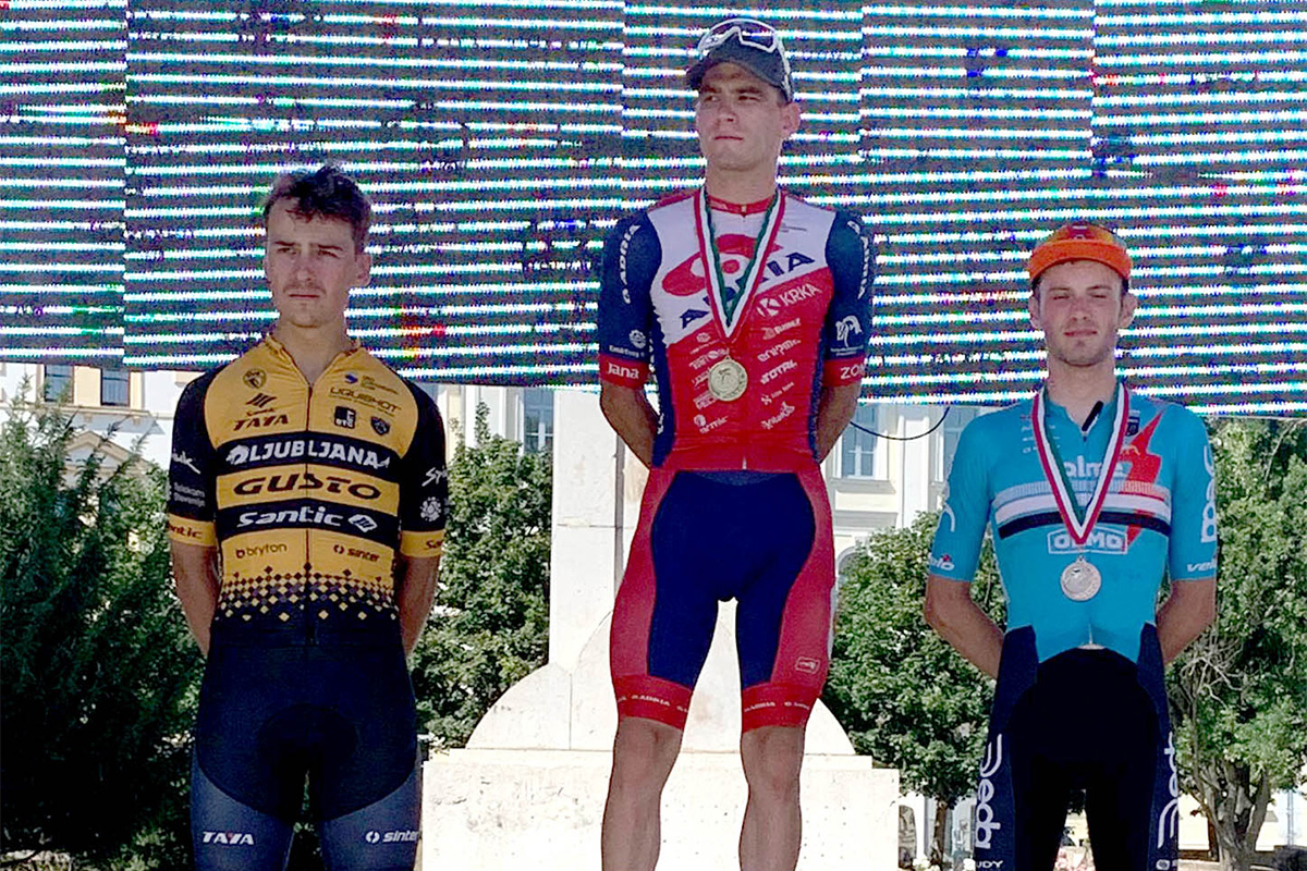 Manuel Tebaldi sul podio della seconda tappa del Gp Gemenc