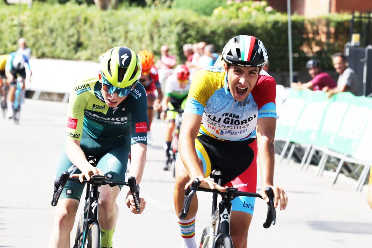 Ludovico Mellano sul traguardo del Trofeo Paganessi - credit Rodella