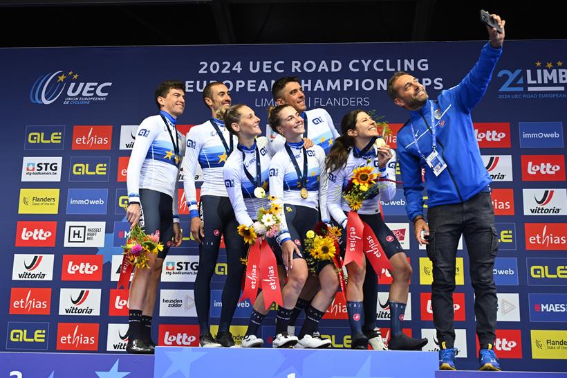 L'Italia vince il mixed Team Relay agli Europei di Limburg 2024 - credit Sprint Cycling Agency