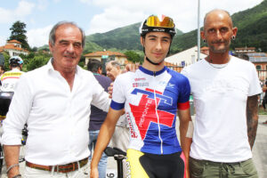 Ludovico Mellano, con il presidente Carlo Giorgi e il ds Leone Malaga - credit Rodella