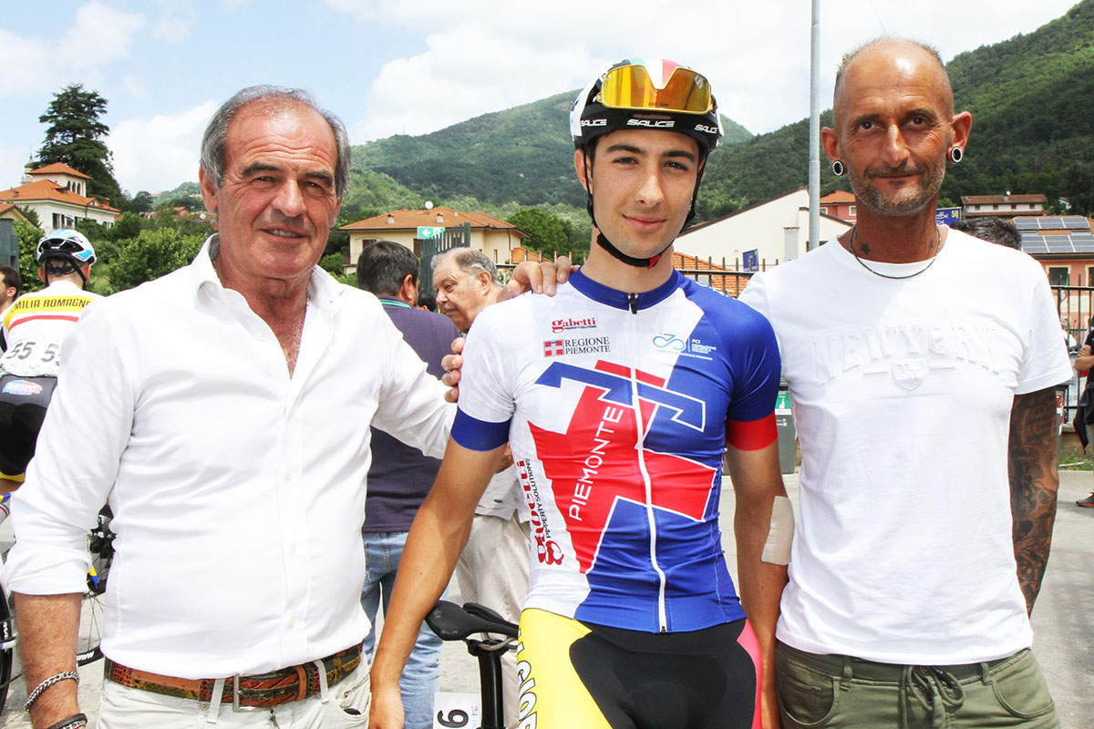 Ludovico Mellano, con il presidente Carlo Giorgi e il ds Leone Malaga - credit Rodella