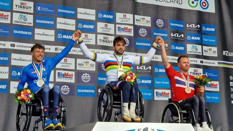 Podio con Martino Pini - Federciclismo