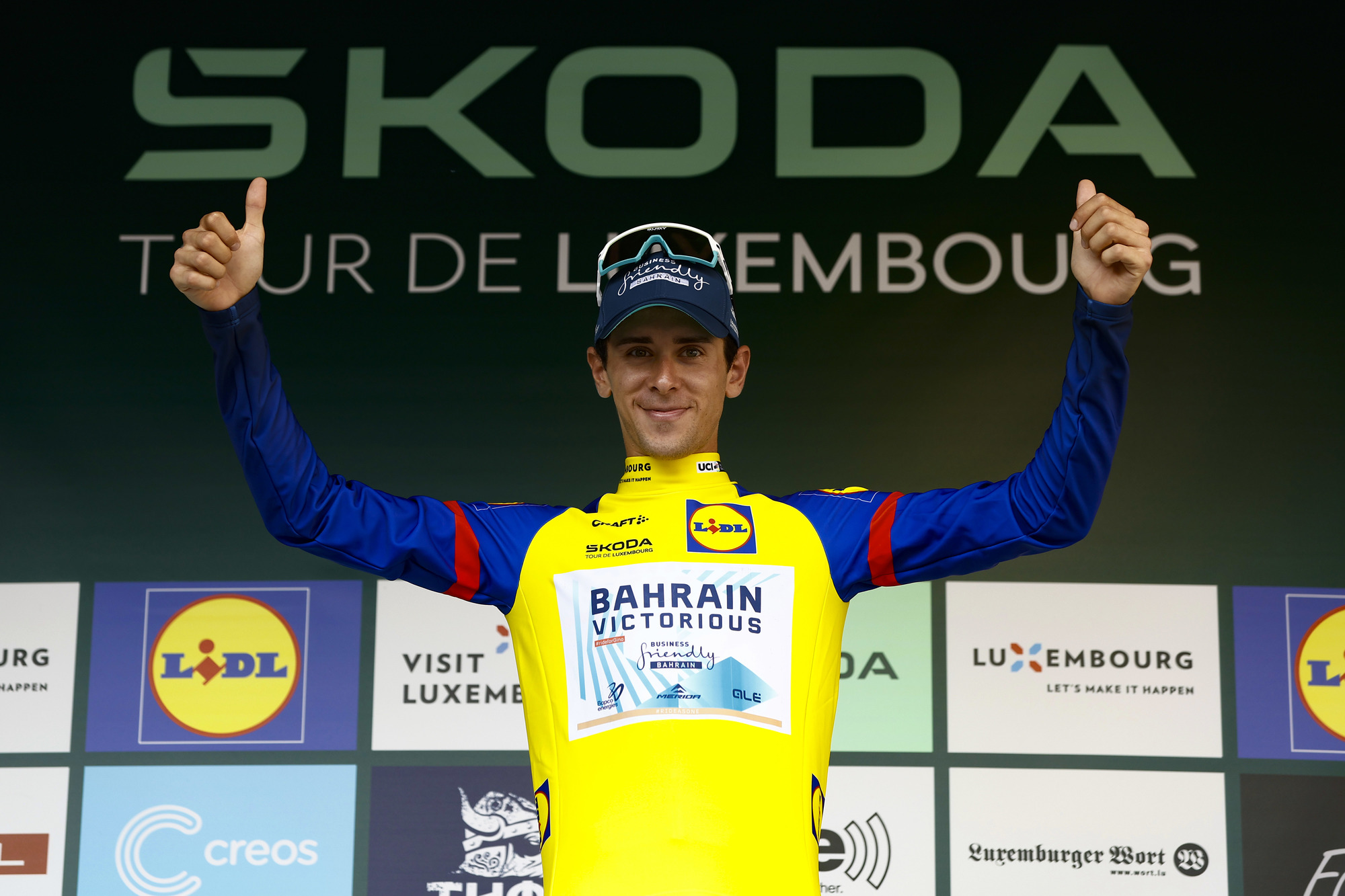 Antonio Tiberi sul podio - sprint cycling