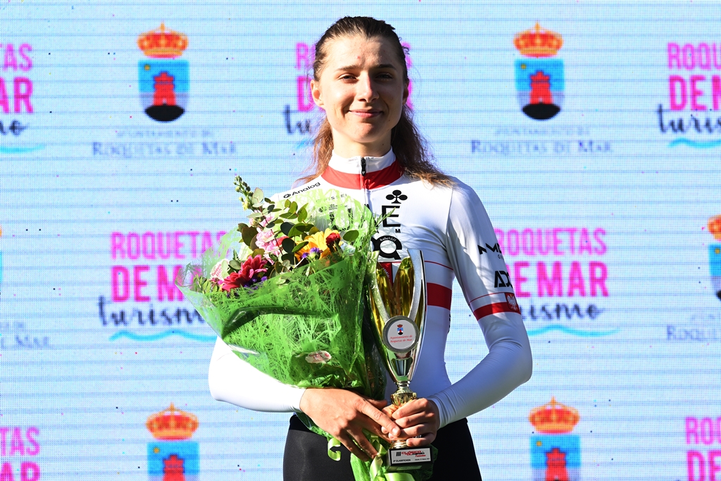Terzo posto per la campionessa di Polonia Dominika Wlodarczyk nella volata che ha deciso la Clasica de Almeria. Getty sport