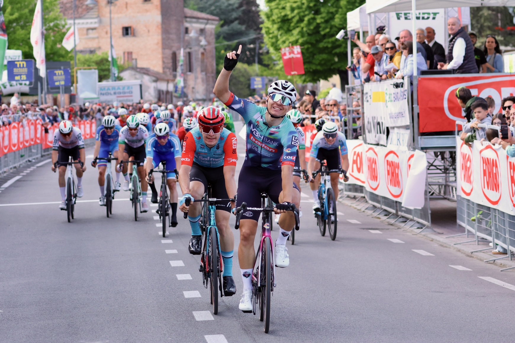 Matteo Fiorin esulta alla Vicenza-Bionde FOTO CAILOTTO